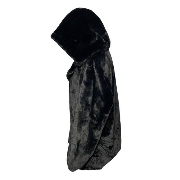 NVLT Hooded Faux Mink JACKET Black Sherpa Coat Womens Sz 1X NWT Anthropologie - Picture 5 of 12